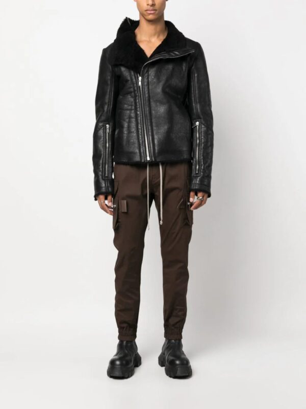 Rick Owens DRKSHDW  faux-fur lining leather jacket - Image 2