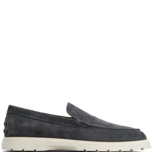 Tod's  logo-debossed suede loafers