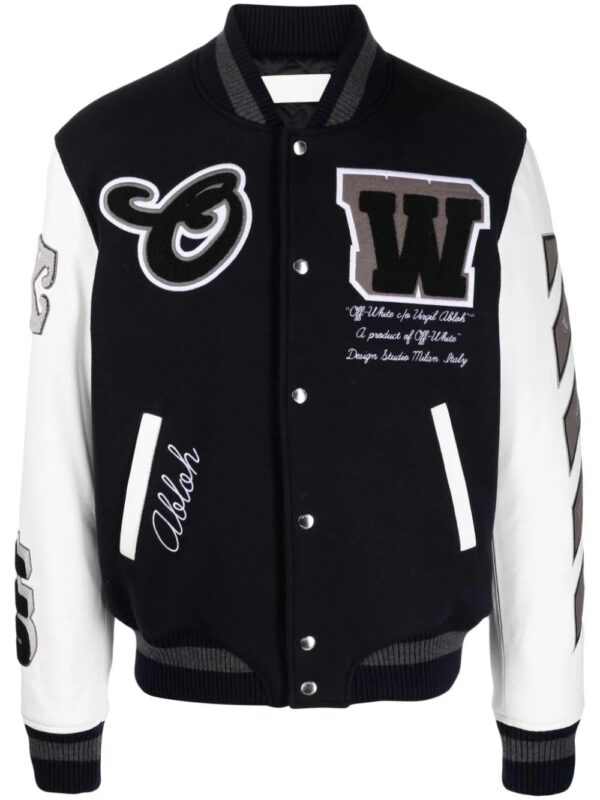 Off-White  Cryst Moon Phase varsity jacket