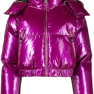 Versace Jeans Couture  glossy-finish hooded puffer jacket