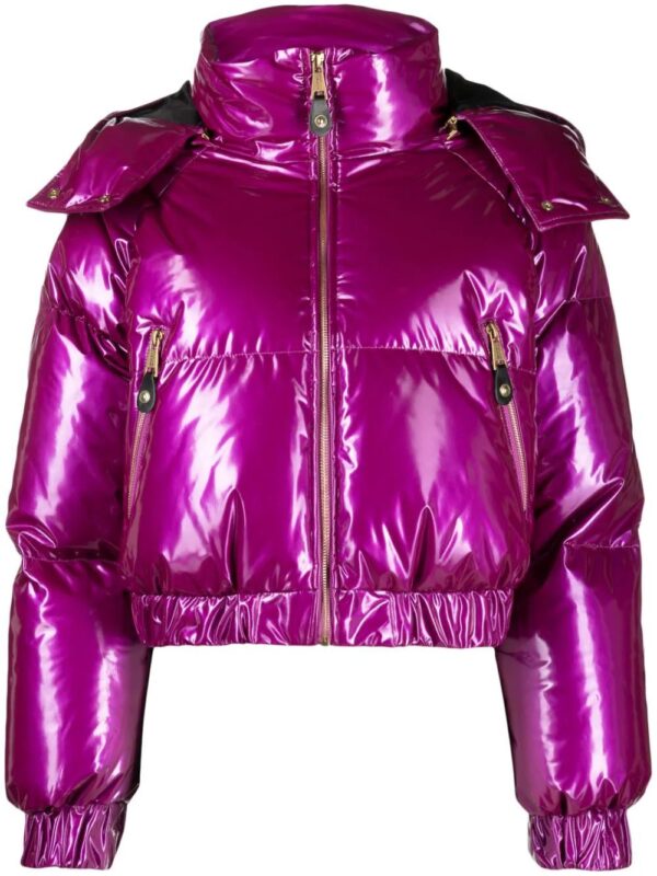 Versace Jeans Couture  glossy-finish hooded puffer jacket