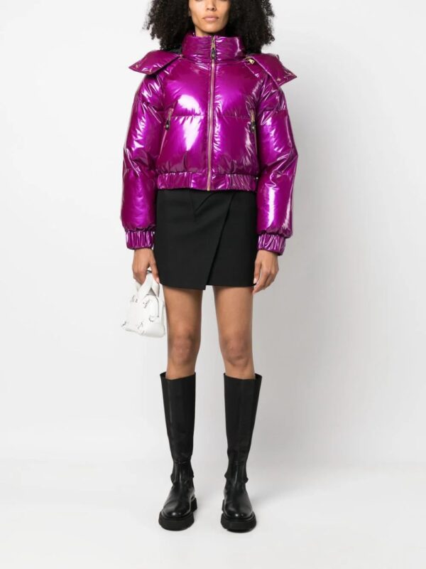 Versace Jeans Couture  glossy-finish hooded puffer jacket - Image 2
