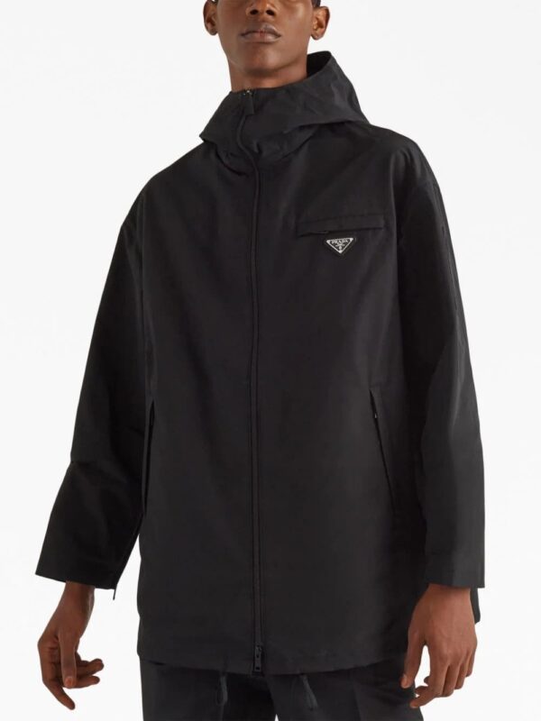 Prada  logo-plaque hooded raincoat - Image 3