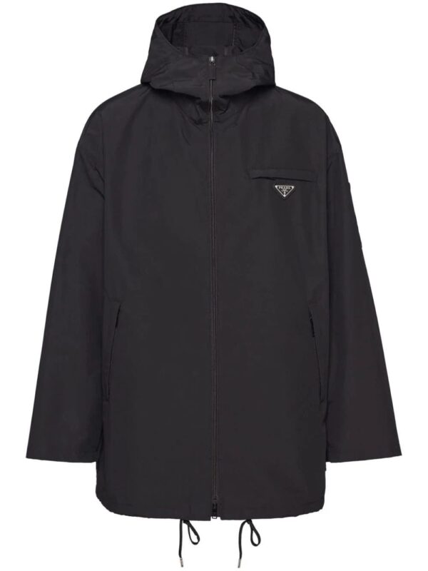Prada  logo-plaque hooded raincoat