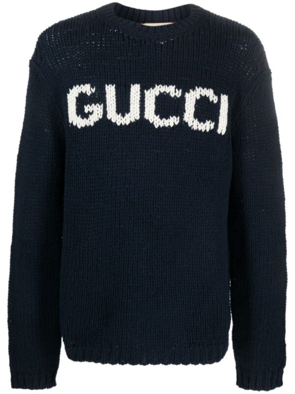 Gucci  intarsia-knit logo wool jumper