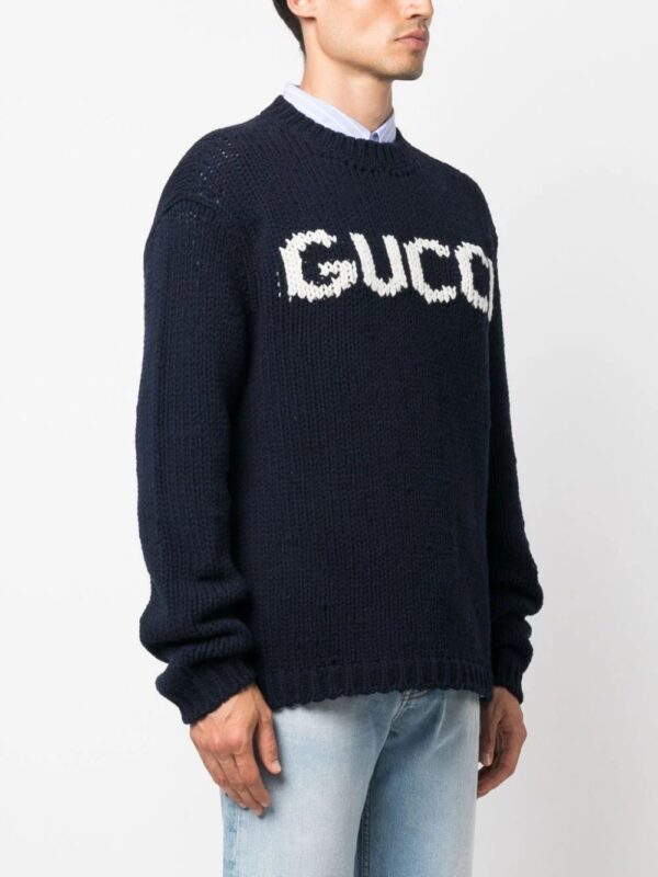 Gucci  intarsia-knit logo wool jumper - Image 3