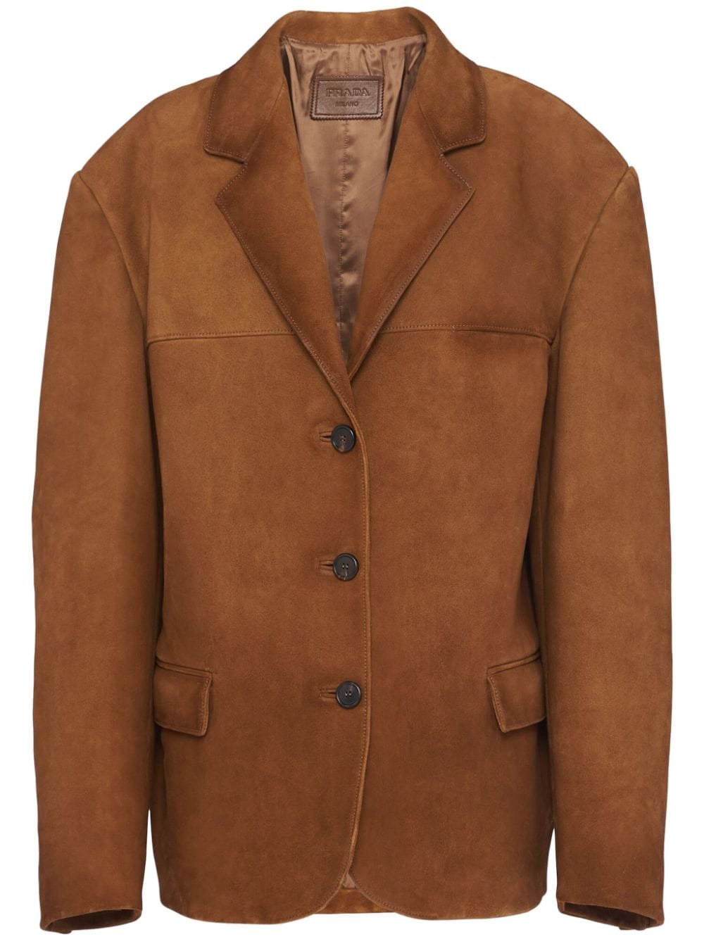 Prada single-breasted suede blazer