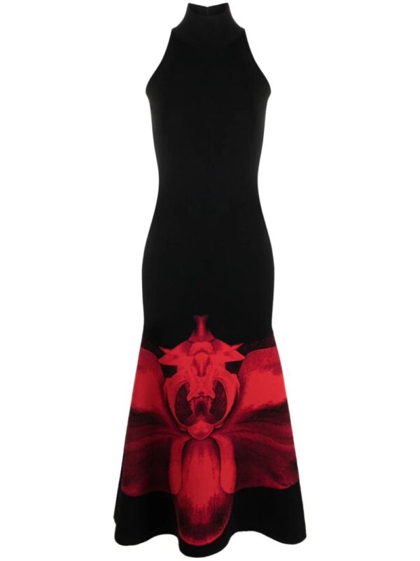 Alexander McQueen  Ethereal Orchid-jacquard maxi dress