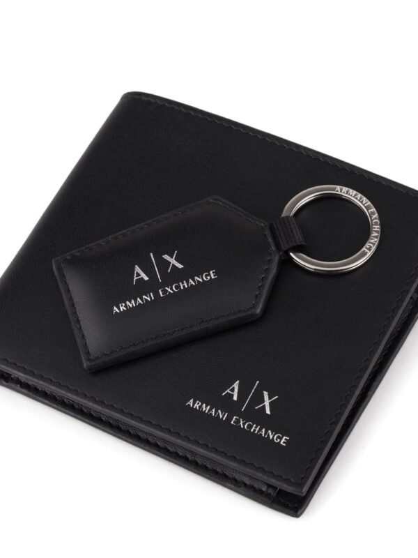 Armani Exchange logo-stamp wallet & keyring set - Image 3