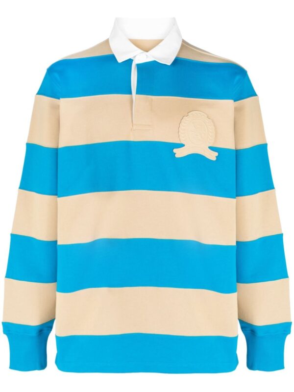 Tommy Hilfiger logo-patch striped cotton polo shirt