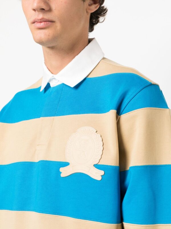 Tommy Hilfiger logo-patch striped cotton polo shirt - Image 5