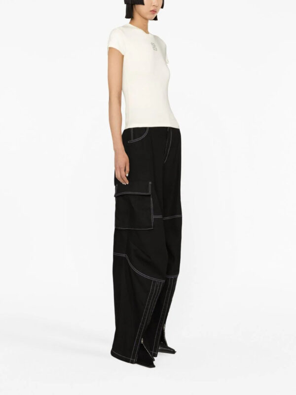 Off-White  Arrows-embroidered cotton T-shirt - Image 4