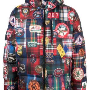 Polo Ralph Lauren  water-repellent plaid-pattern hooded jacket