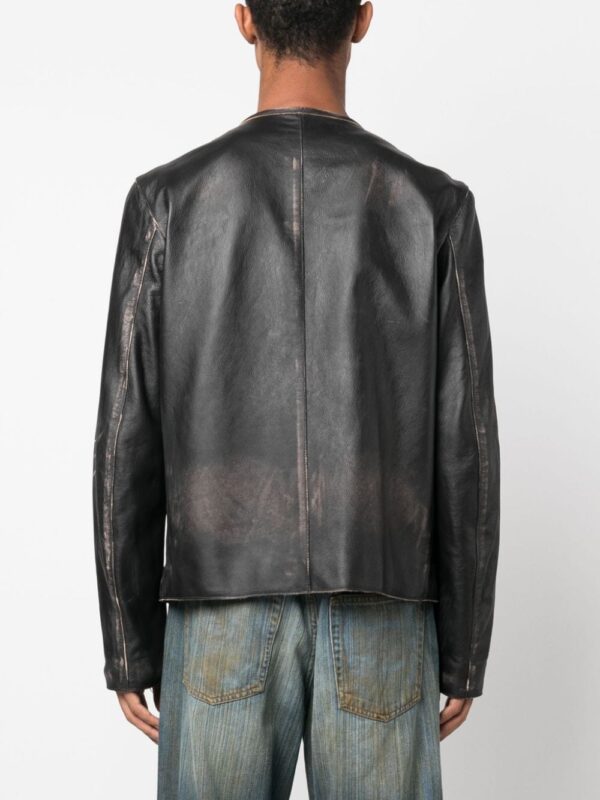 Diesel  L-Met logo-print leather jacket - Image 4