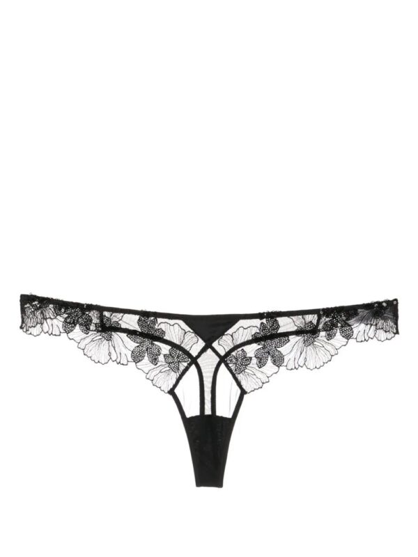 Fleur Du Mal  floral-lace sheer thong