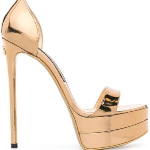 Dolce & Gabbana  145mm metallic-finish leather sandals