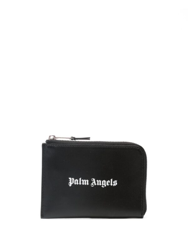 Palm Angels logo-print leather cardholder