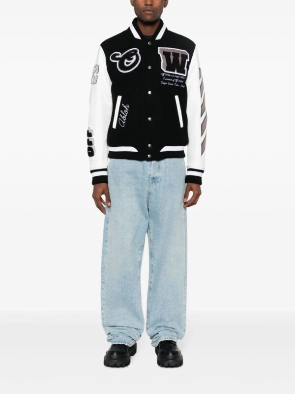 Off-White  Lea appliqué varsity jacket - Image 2