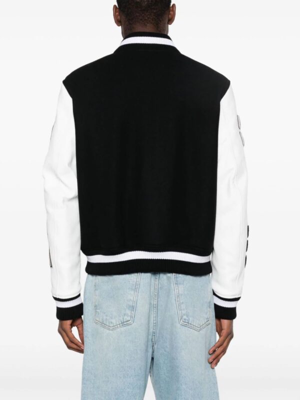 Off-White  Lea appliqué varsity jacket - Image 4