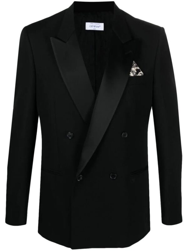 Off-White  satin-lined virgin-wool tuxedo jacket