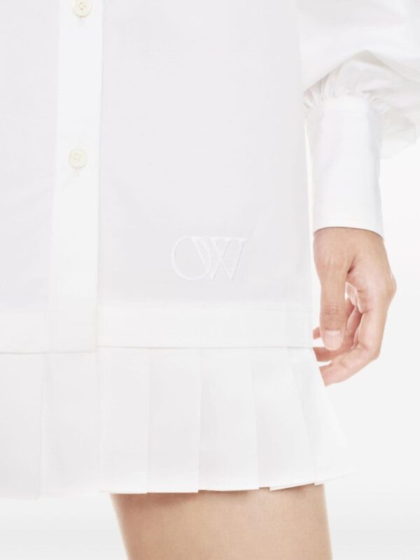 Off-White poplin pleated shirt dress - Image 5