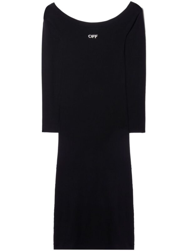 Off-White Off Stamp off-shoulder dress
