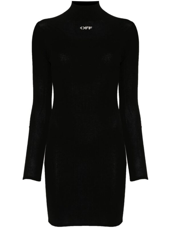 Off-White Off Stamp embroidered mini dress