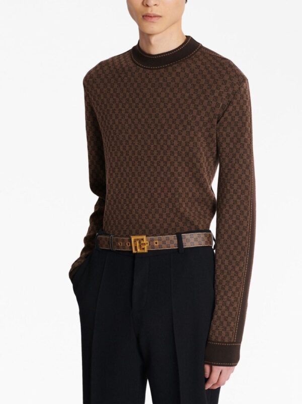 Louis Vuitton monogram-print logo-plaque belt - Image 4