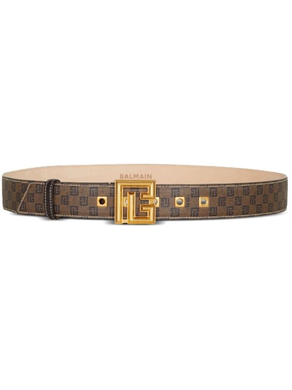 Louis Vuitton monogram-print logo-plaque belt
