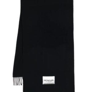 Moncler  logo-appliqué fringe-detailing scarf
