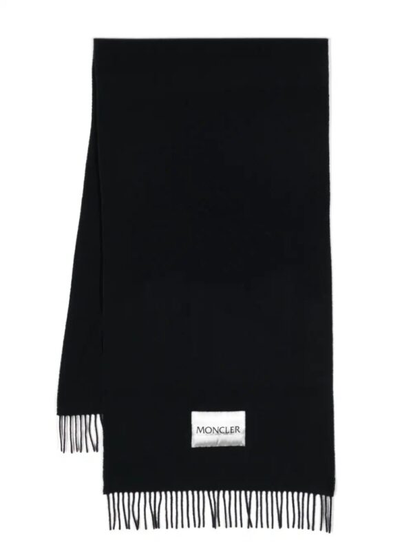 Moncler  logo-appliqué fringe-detailing scarf