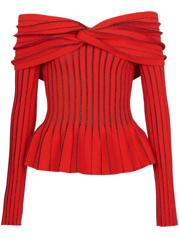Balmain  knotted off-shoulder top