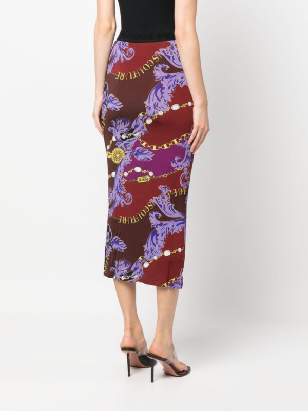 Versace Jeans Couture  Logo Couture-print midi skirt - Image 4