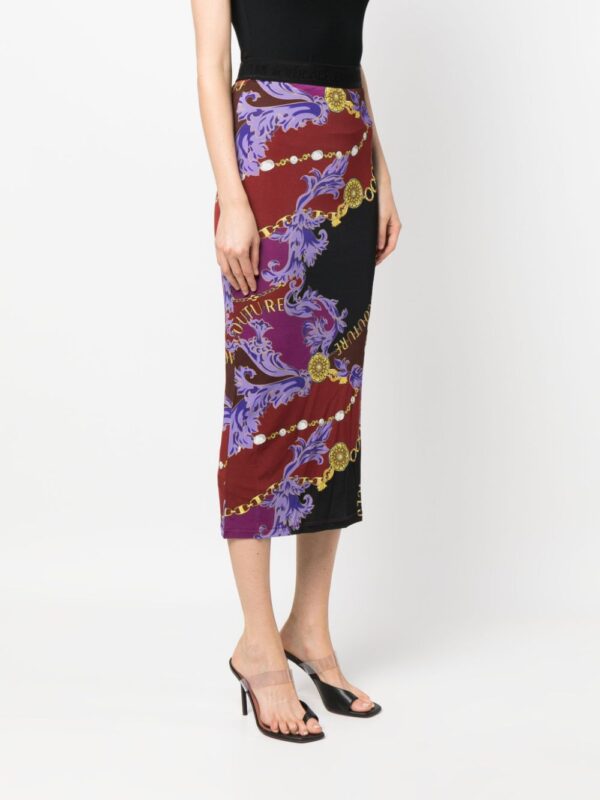 Versace Jeans Couture  Logo Couture-print midi skirt - Image 3