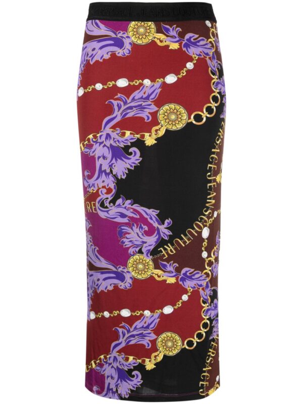 Versace Jeans Couture  Logo Couture-print midi skirt