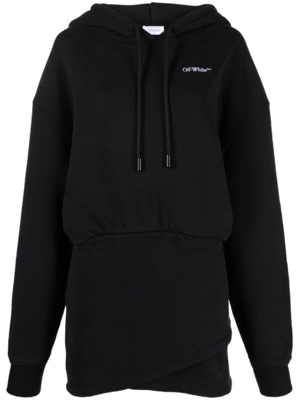 Off-White logo-embroidered hoodie minidress