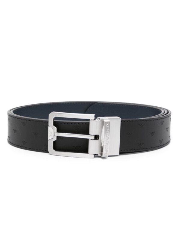 Emporio Armani logo-debossed reversible leather belt