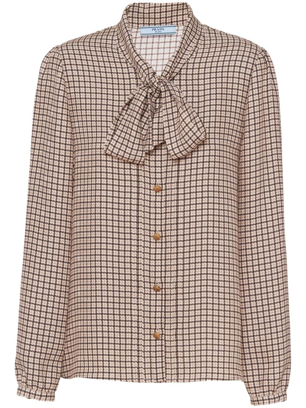 Prada jacquard crepe-de-chine blouse