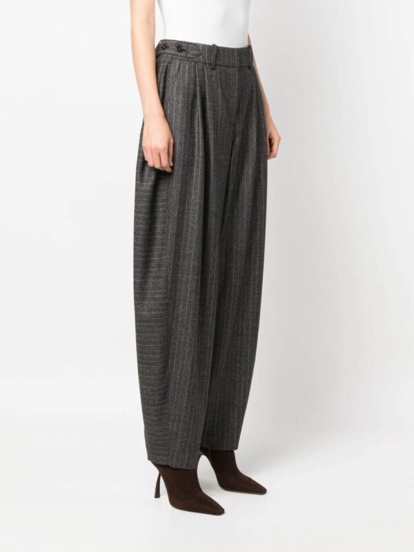 Stella McCartney  pinstriped pleated wide-leg trousers - Image 3