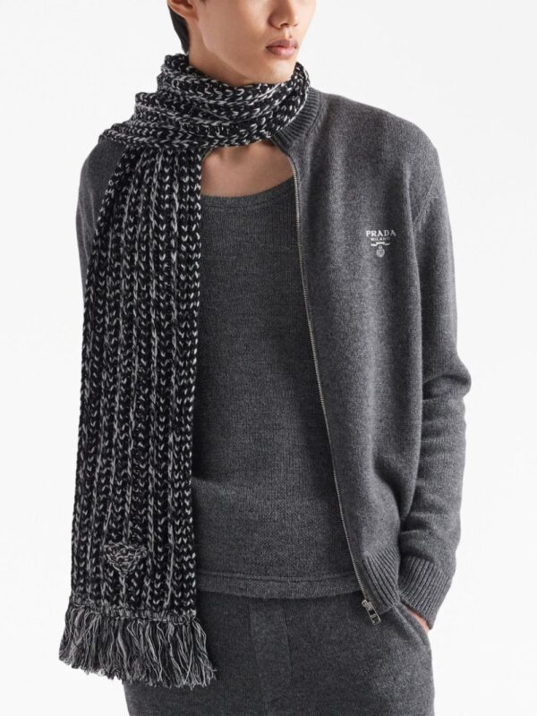 Prada logo-embroidered cashmere hoodie - Image 5