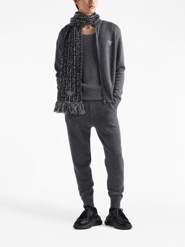 Prada logo-embroidered cashmere hoodie - Image 2