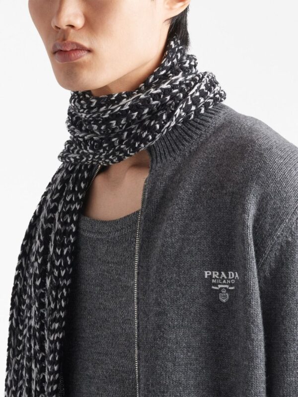 Prada logo-embroidered cashmere hoodie - Image 4