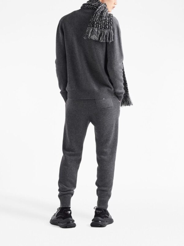 Prada logo-embroidered cashmere hoodie - Image 3