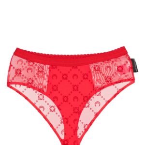 Marine Serre  Moonogram-flocked mesh briefs