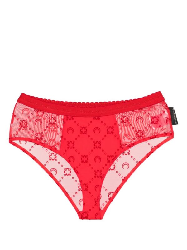 Marine Serre  Moonogram-flocked mesh briefs