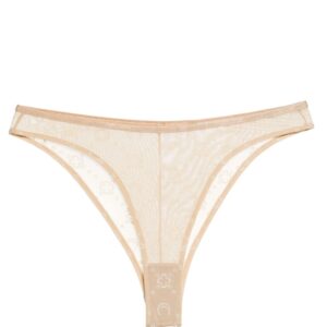 Marine Serre  Moonogram-flocked mesh briefs
