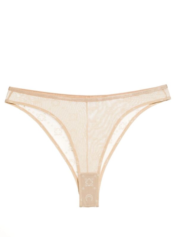 Marine Serre  Moonogram-flocked mesh briefs
