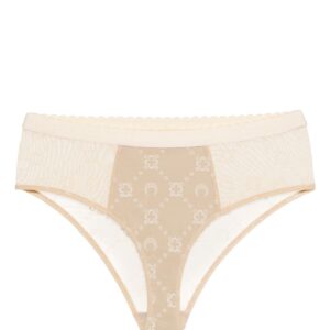 Marine Serre  Moonogram-flocked mesh briefs