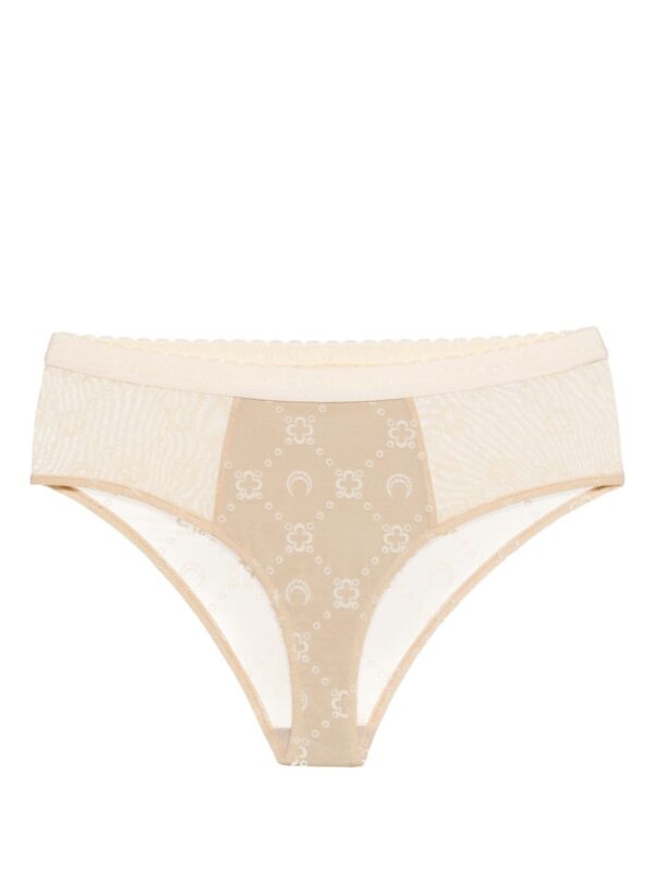 Marine Serre  Moonogram-flocked mesh briefs
