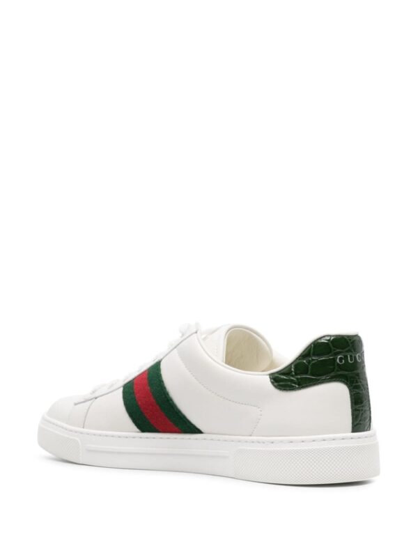 Gucci Ace Web-stripe leather sneakers - Image 3